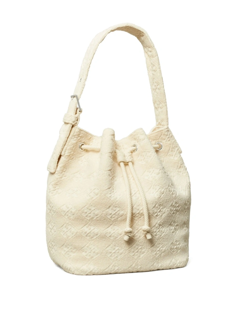 Geanta de mana Tory Burch alba din elastan si bumbac - Img 3