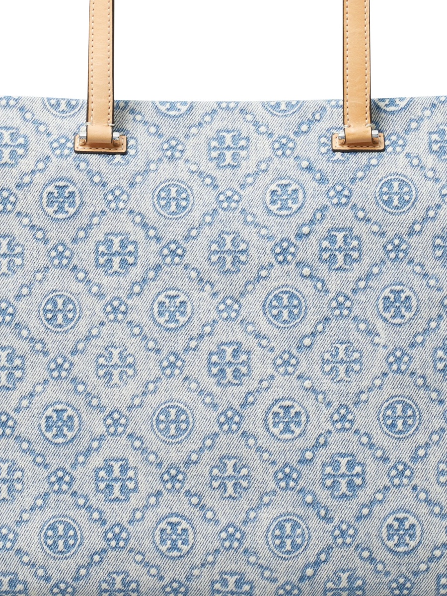 Geanta de mana Tory Burch albastra din denim si elastan - Img 5