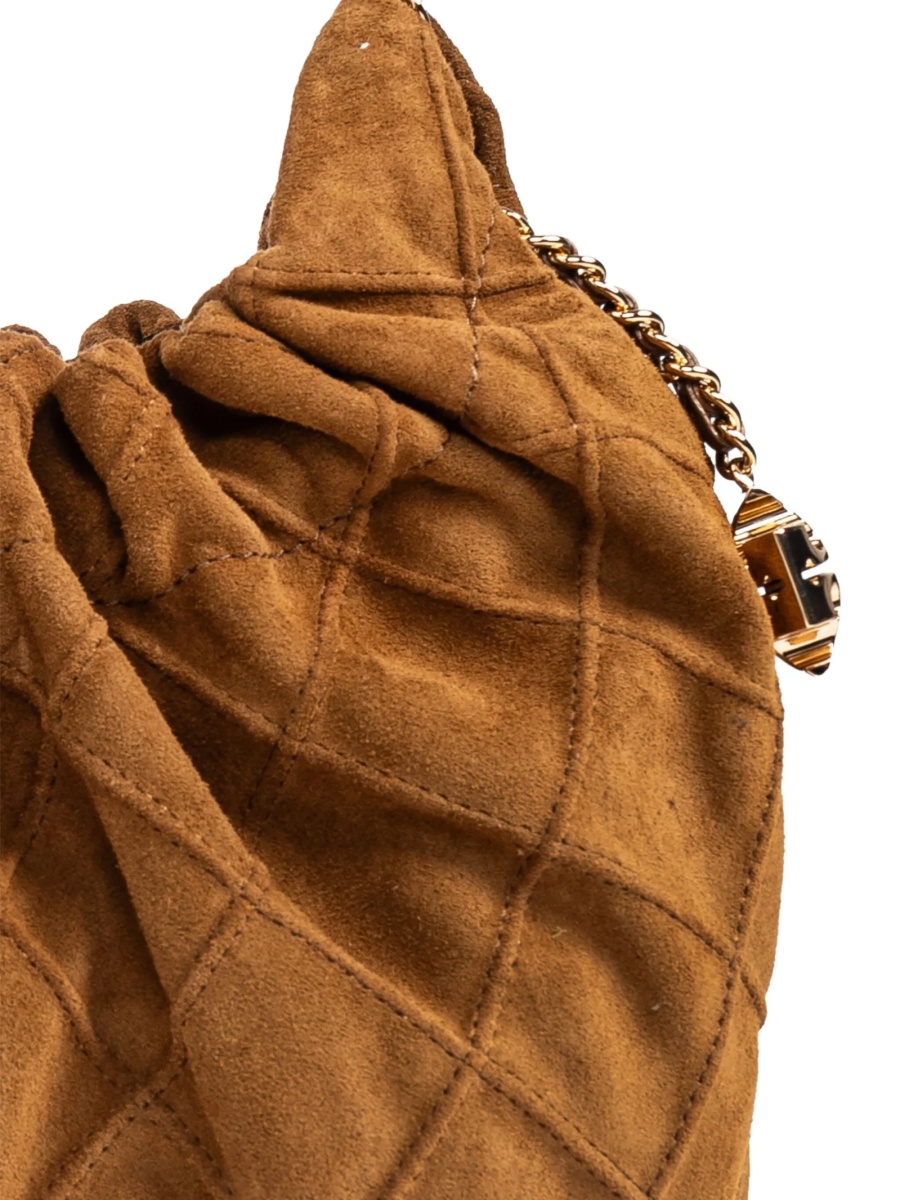 Geanta de mana Tory Burch maro din piele intoarsa - Img 4