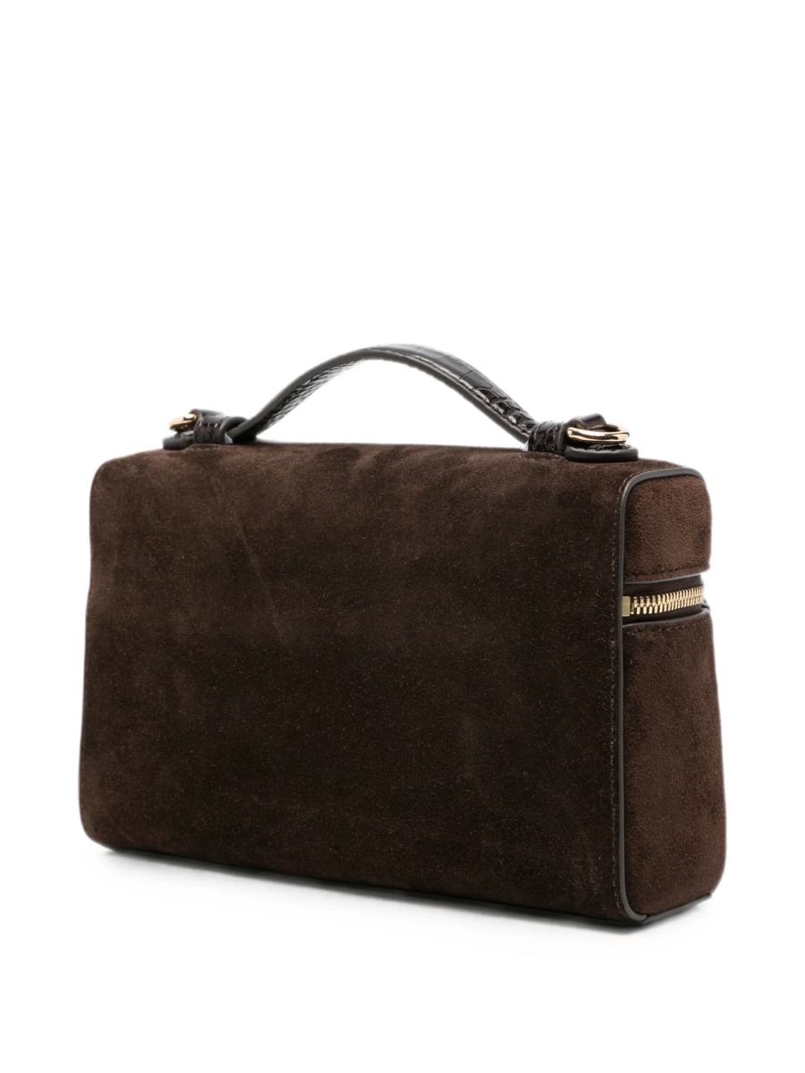 Geanta de mana Tory Burch maro din piele intoarsa - Img 3