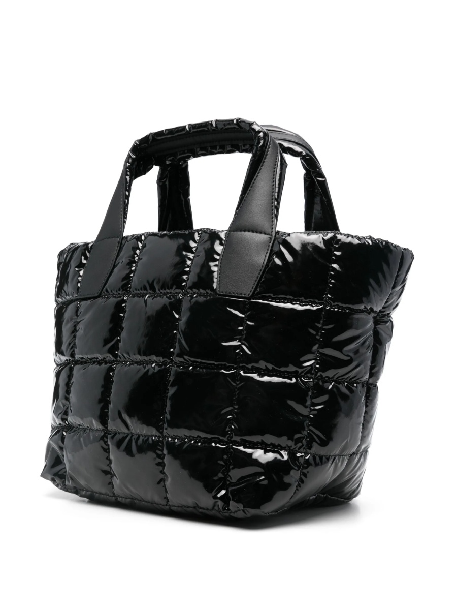 Geanta de mana VEECOLLECTIVE neagra din nylon si piele reciclata - Img 3