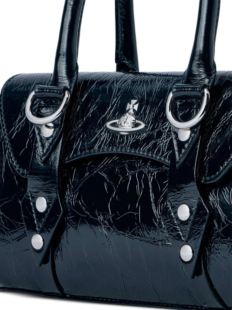 Geanta de mana Vivienne Westwood neagra din piele - Img 4
