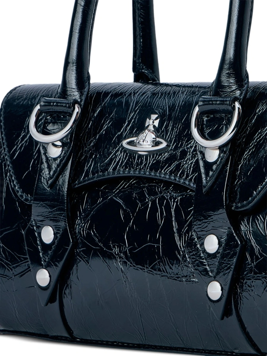 Geanta de mana Vivienne Westwood neagra din piele - Img 4