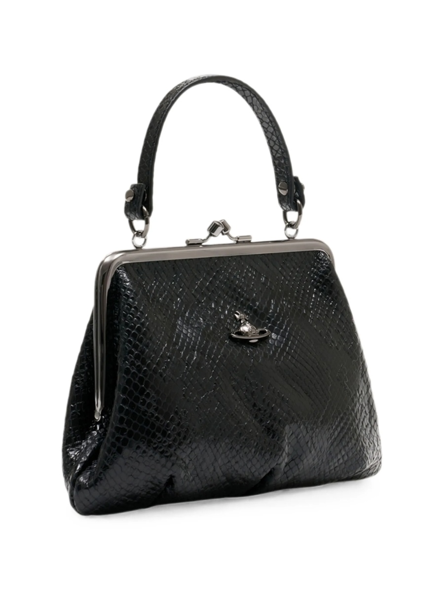 Geanta de plaja Vivienne Westwood neagra din piele - Img 2