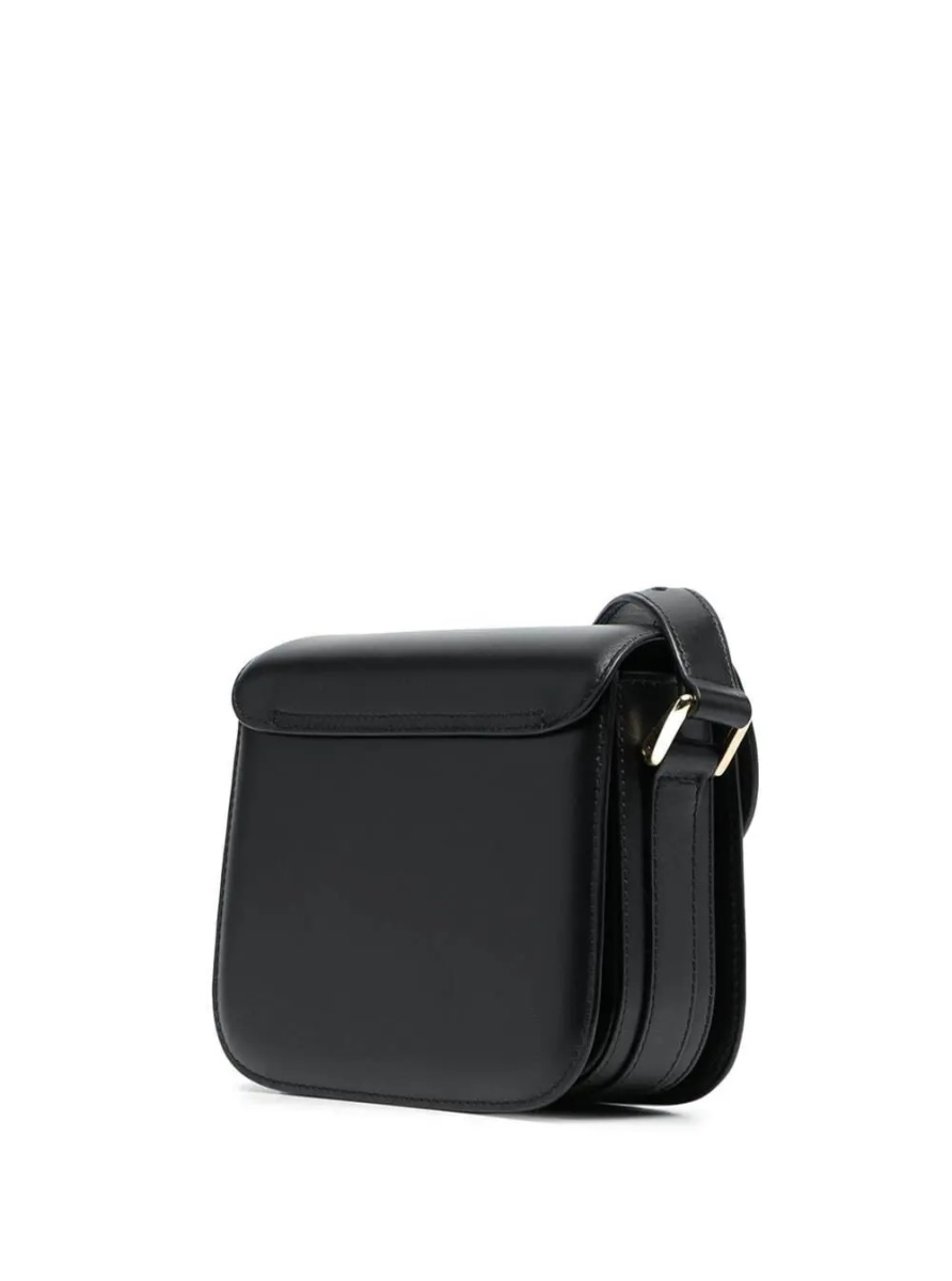 Geanta de umar A.P.C. 'Grace' Black Mini Crossbody Bag with Adjustable Strap and Logo Lettering Imprinted on the Front in Leather for Women - Img 2