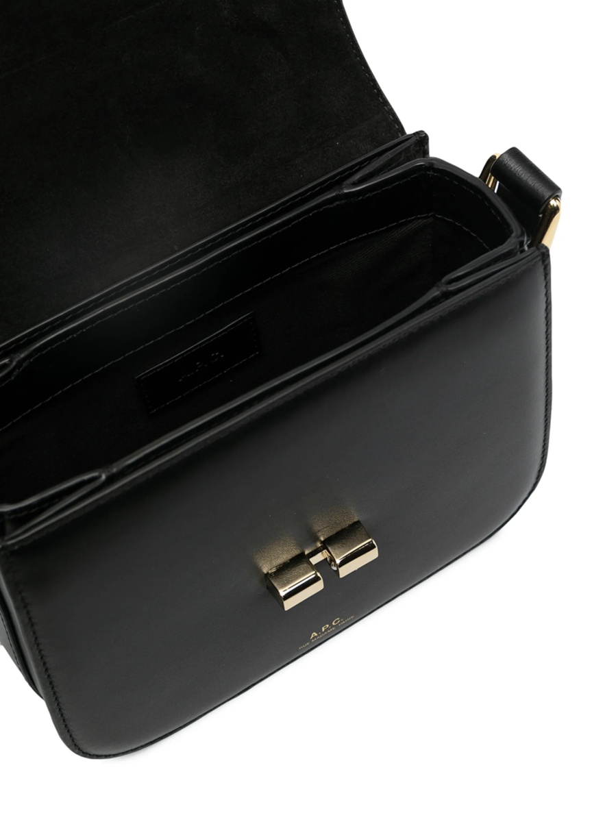 Geanta de umar A.P.C. neagra din piele - Img 5