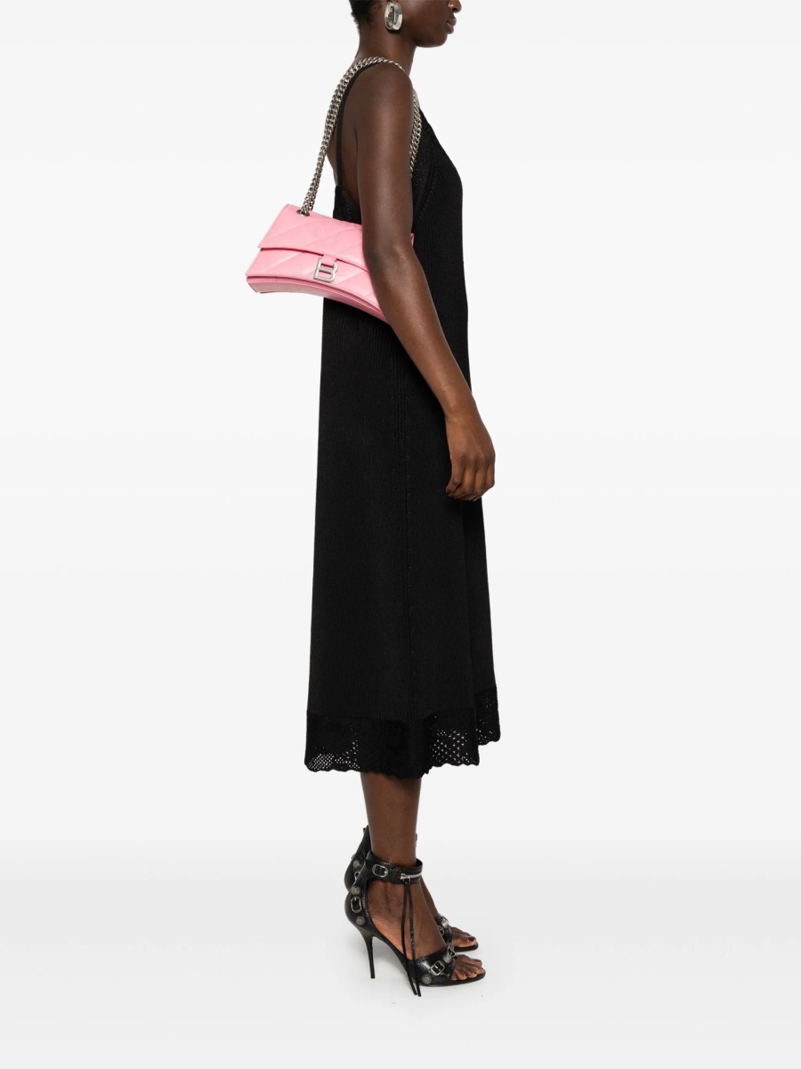 Geanta de umar Balenciaga Crush roz din piele - Img 2
