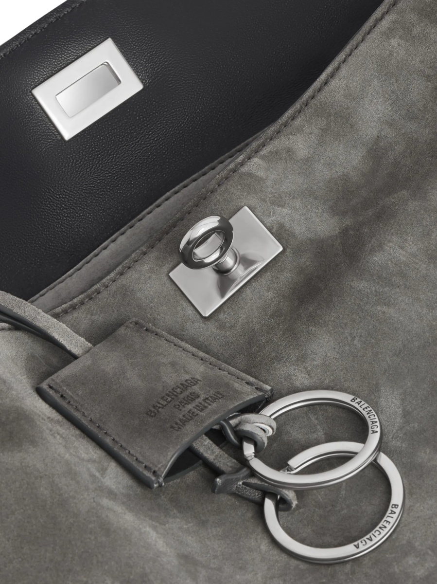 Geanta de umar Balenciaga gri din piele - Img 5