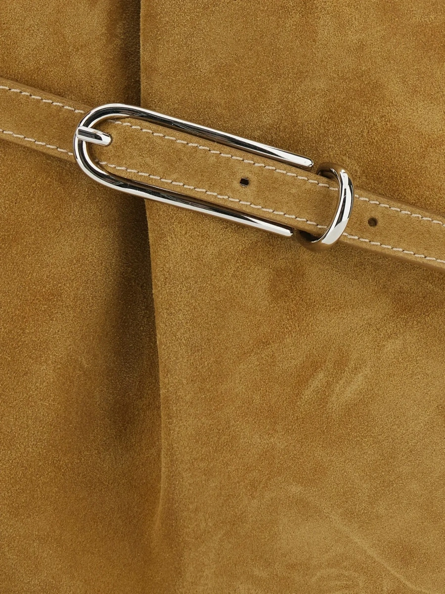 Geanta de umar Brown Crossbody bag with Adjustable Strap in Suede for Women - Img 5