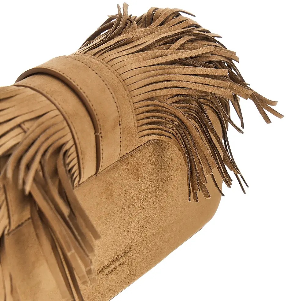 Geanta de umar Faux suede leather bag with fringes - Img 4