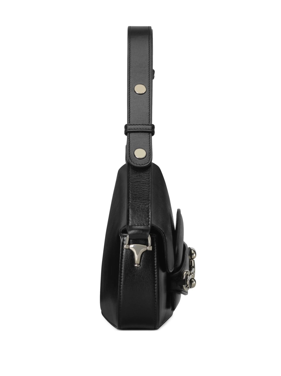 Geanta de umar Gucci Horsebit neagra din piele - Img 5