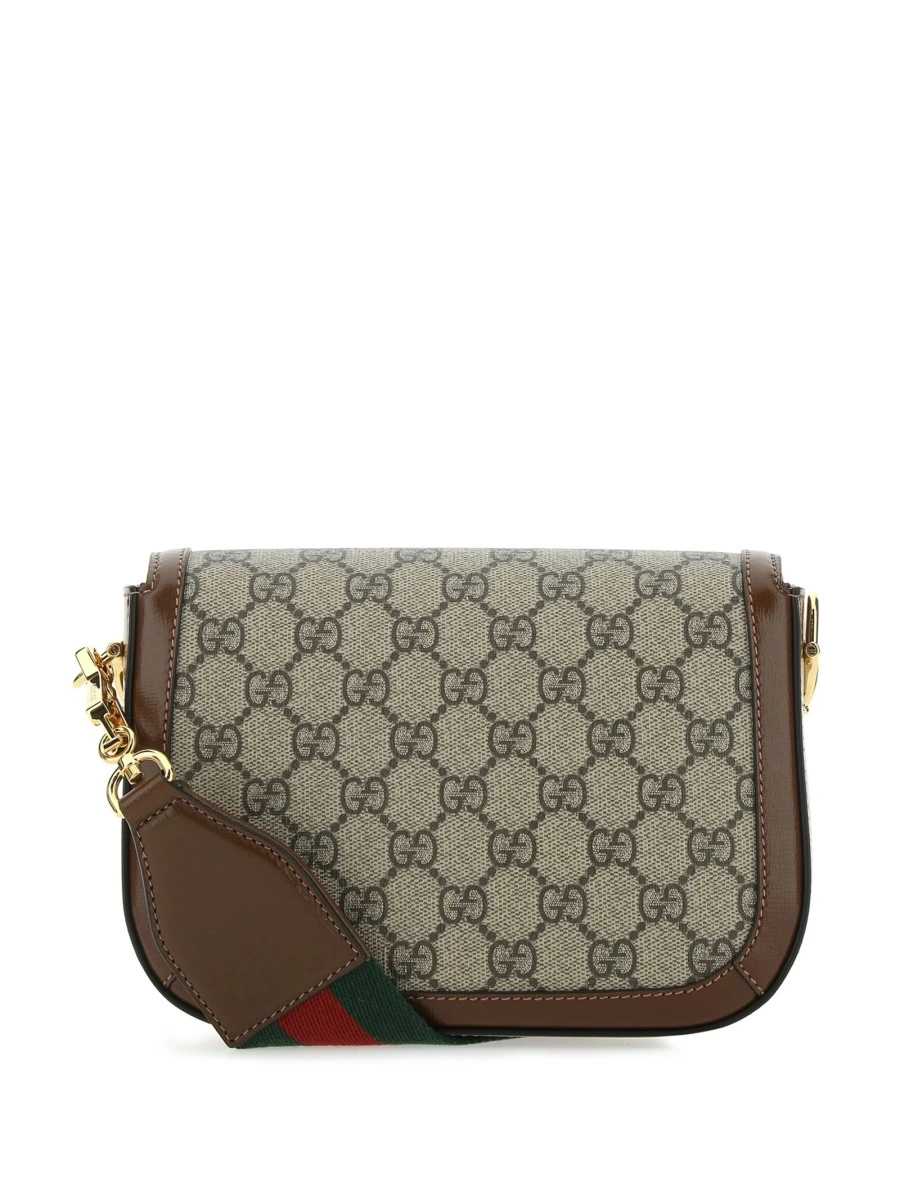 Geanta de umar Gucci Horsebit neutra din material textil si piele - Img 2