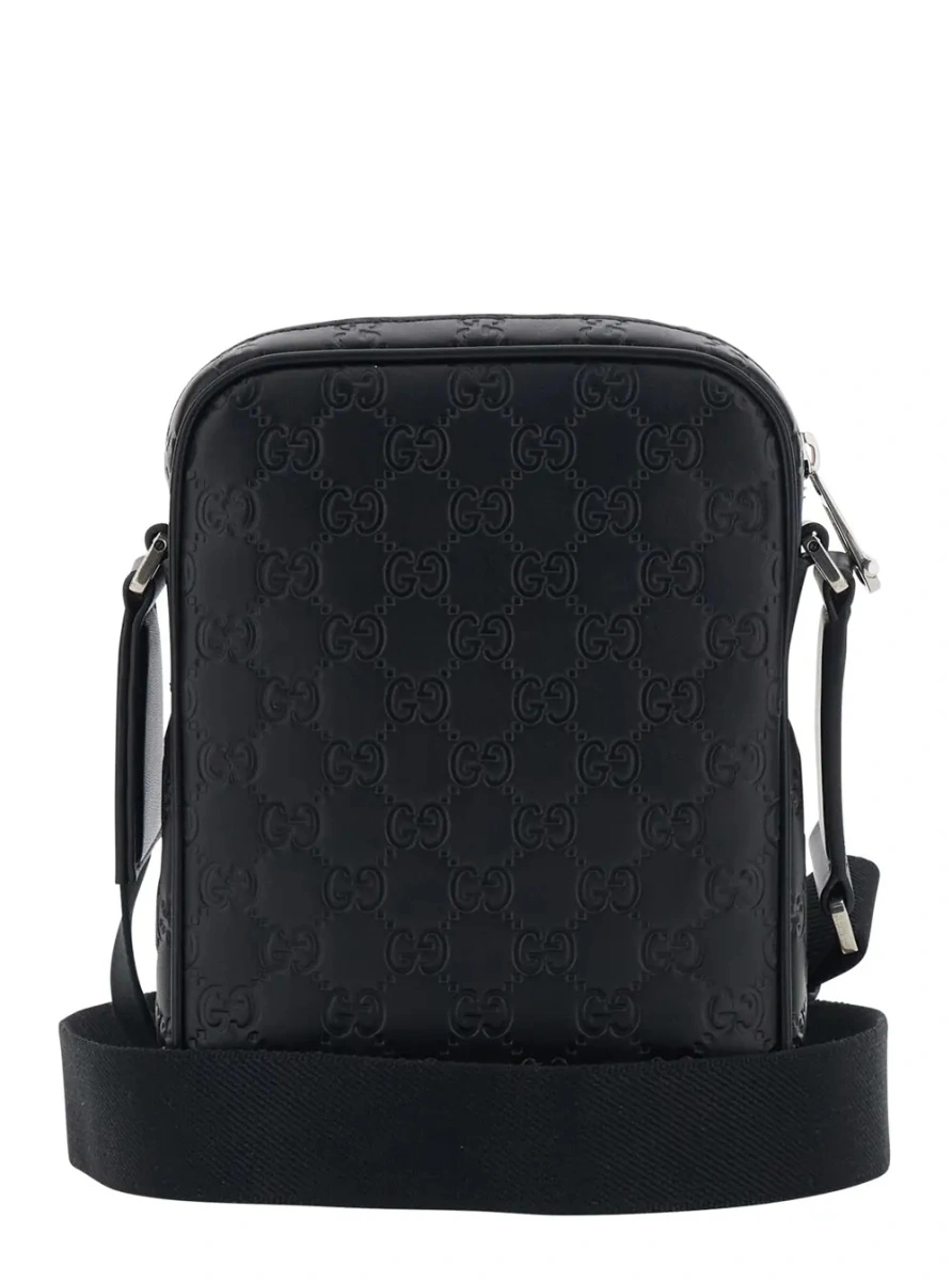 Geanta de umar Gucci neagra din piele 'Emblem' - Img 2
