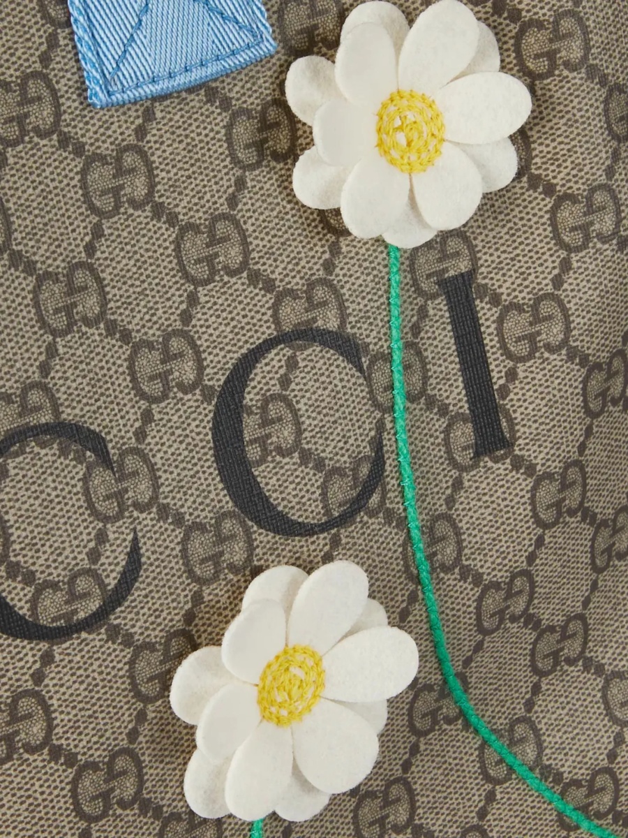 Geanta de umar Gucci neutra din polyester si bumbac - Img 3