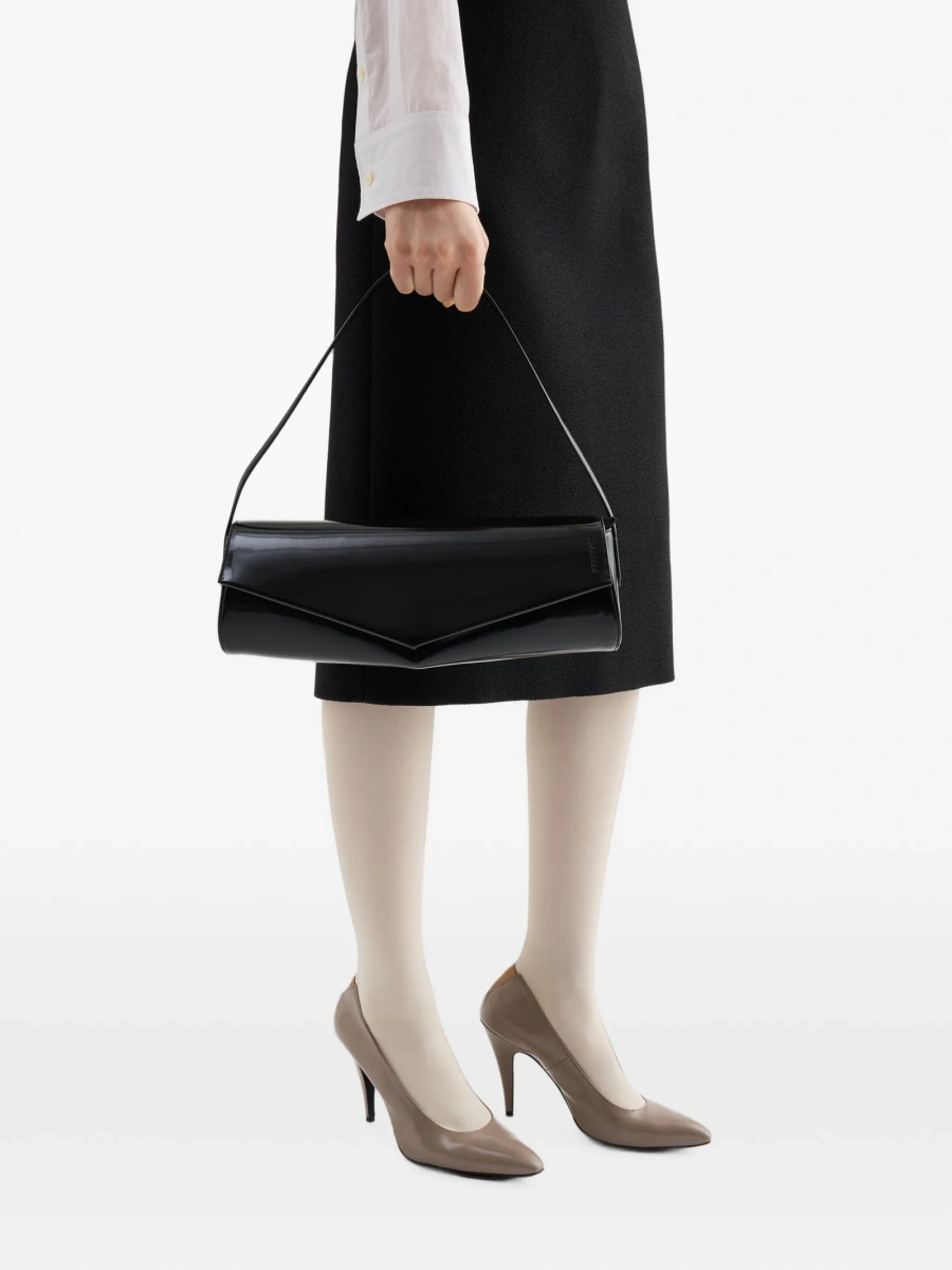 Geanta de umar Jil Sander neagra din piele - Img 3