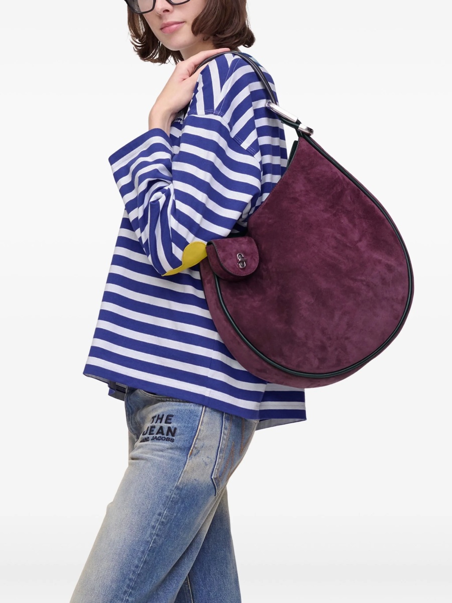 Geanta de umar Marc Jacobs violet din piele intoarsa - Img 2