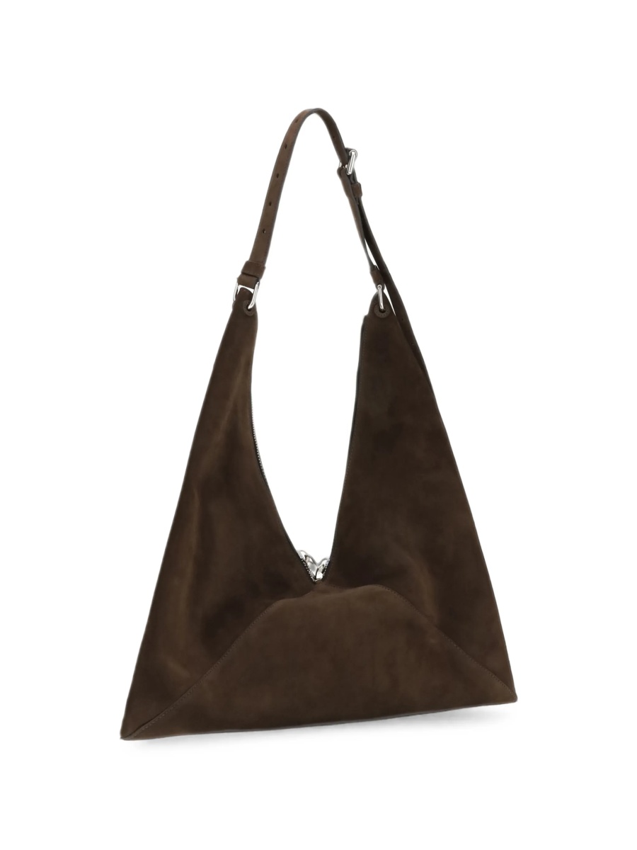 Geanta de umar Moschino maro din piele intoarsa - Img 4