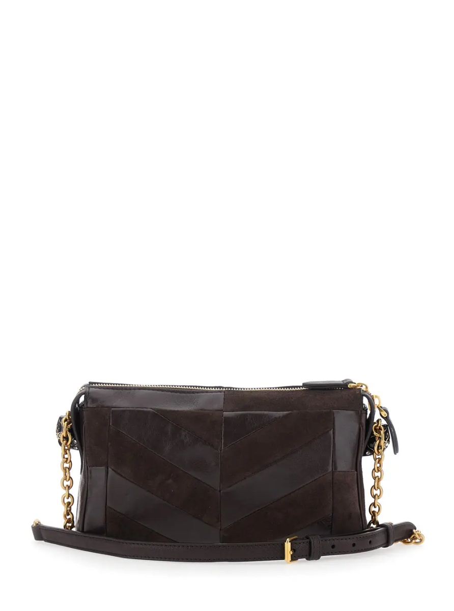 Geanta de umar 'Panthea Small' brown Crossbody bag with VLogo plaque on the front in leather for women - Img 2