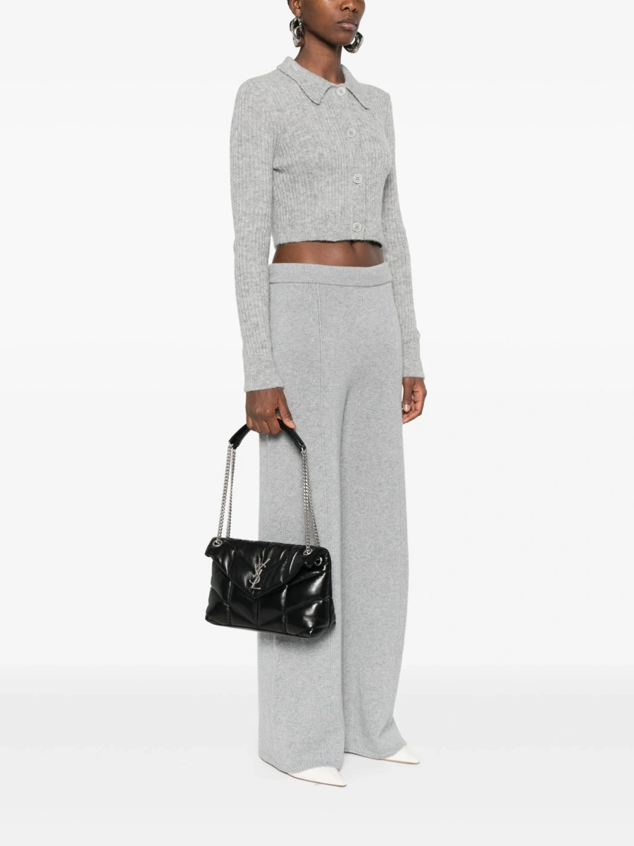 Geanta de umar Saint Laurent Loulou neagra din piele - Img 2