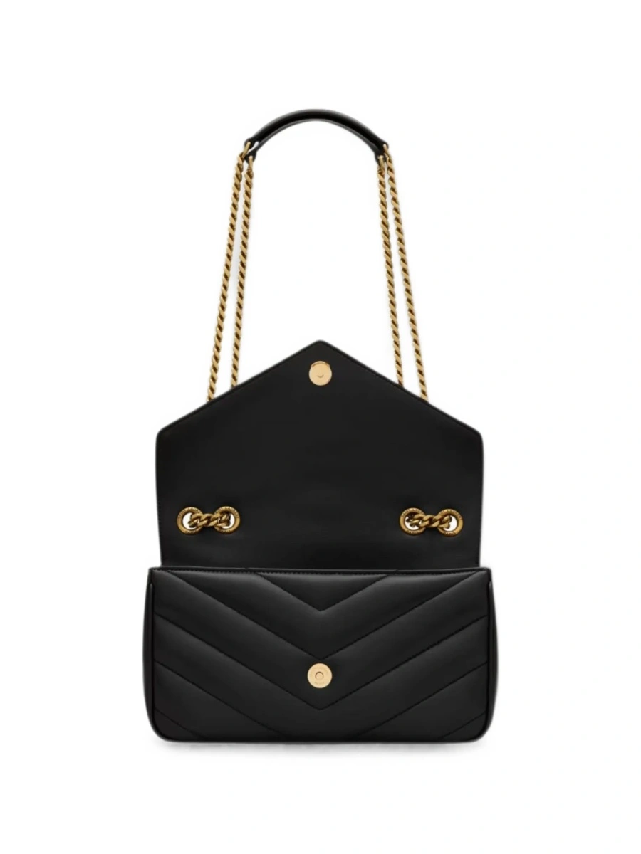 Geanta de umar Saint Laurent Loulou neagra din piele - Img 2