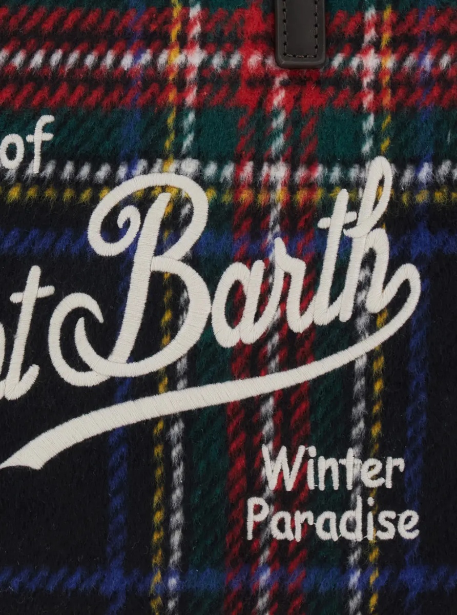 Geanta de umar Shoulder bag with tartan and patch in 100% polyester multicolor unisex - Img 3