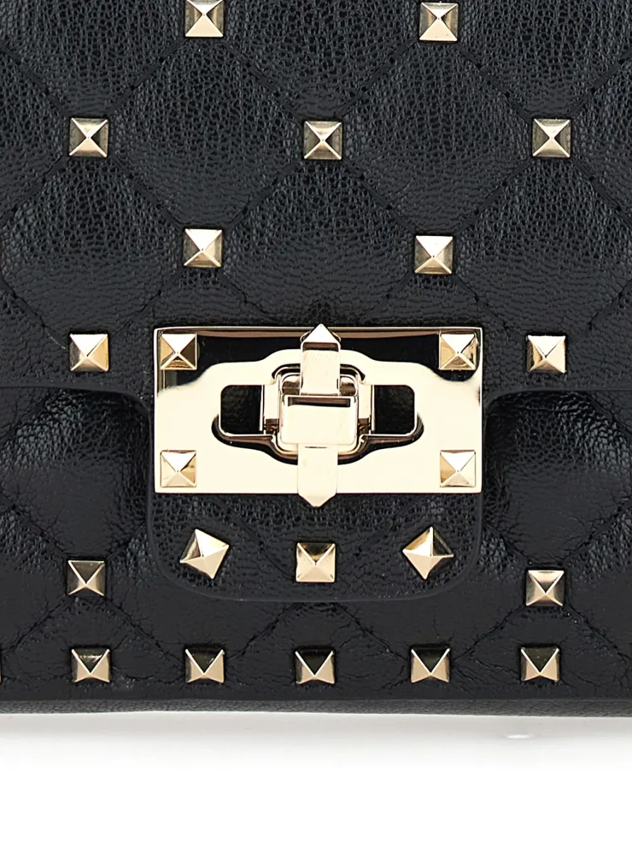 Geanta de umar SMALL SHOULDER BAG | ROCKSTUD SPIKE | CAPRETTO LUCIDO SOFT/PLATINUM STUDS - Img 3