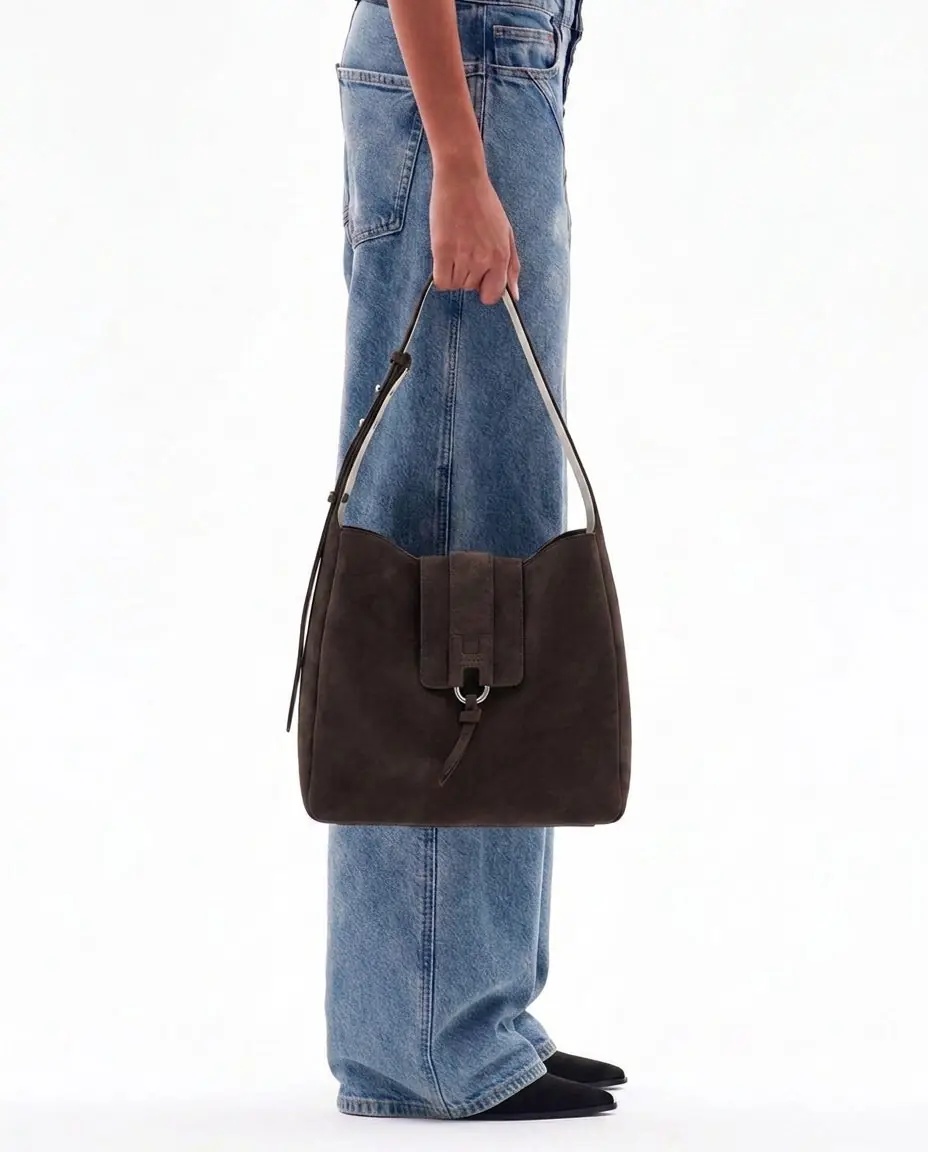 Geanta de umar Suede shoulder bag - Img 3