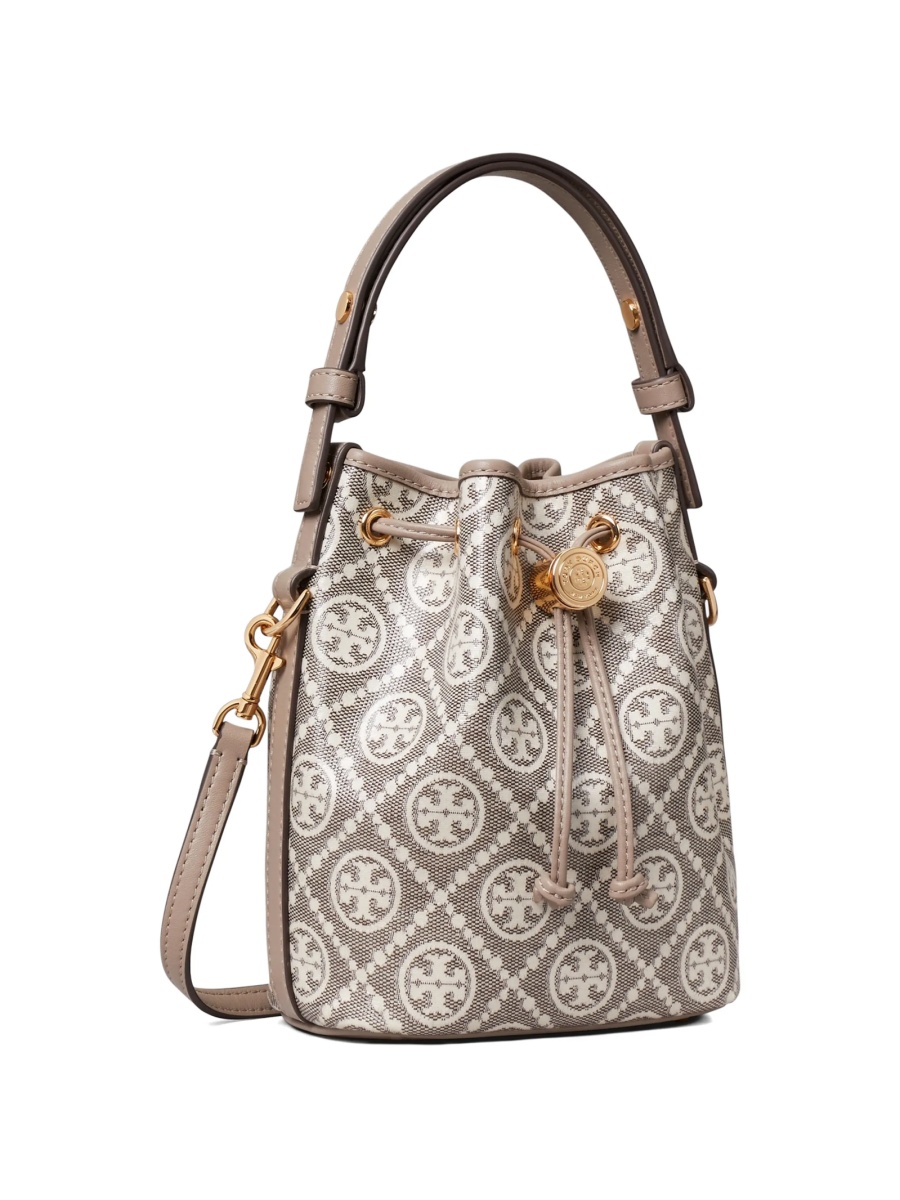 Geanta mini Tory Burch gri din bumbac - Img 5
