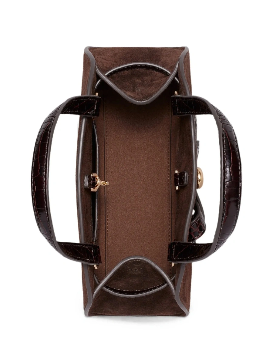 Geanta mini Tory Burch maro din piele intoarsa - Img 5