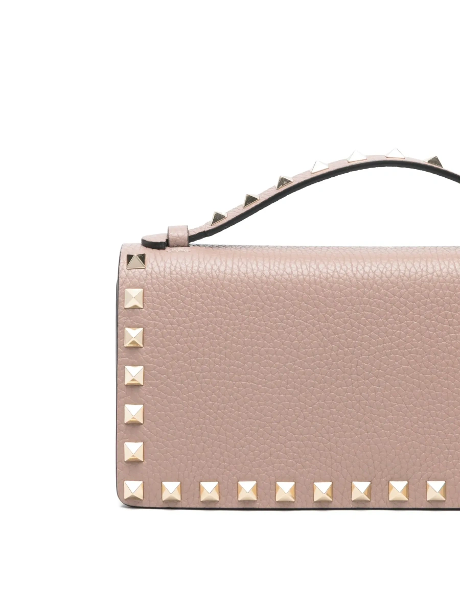 Geanta mini Valentino Garavani 'Rockstud' roz din piele - Img 5