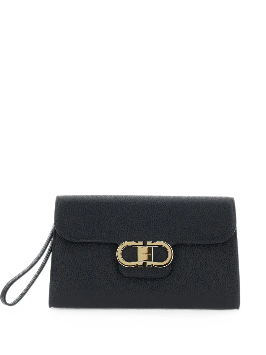 Geanta plic Ferragamo neagra din piele - Img 6