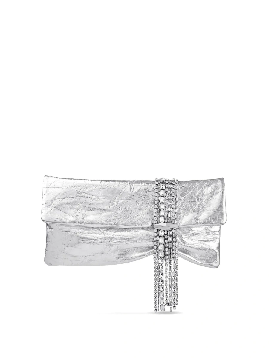 Geanta plic Jimmy Choo argintie din piele - Img 8