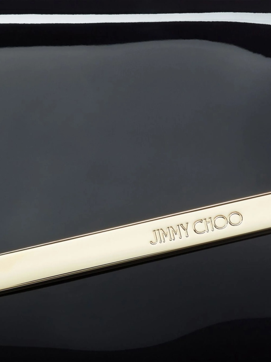 Geanta plic Jimmy Choo neagra din alama si piele - Img 4