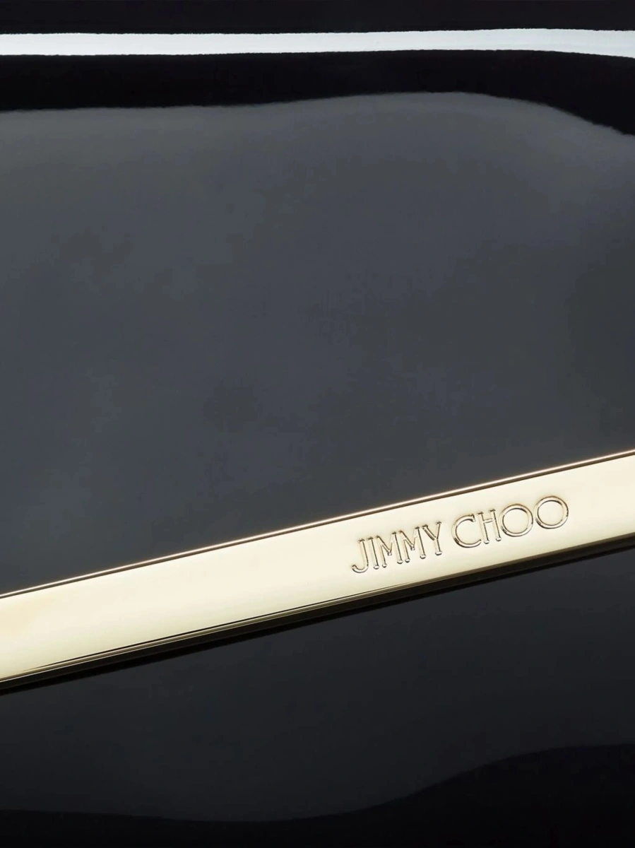 Geanta plic Jimmy Choo neagra din alama si piele - Img 4