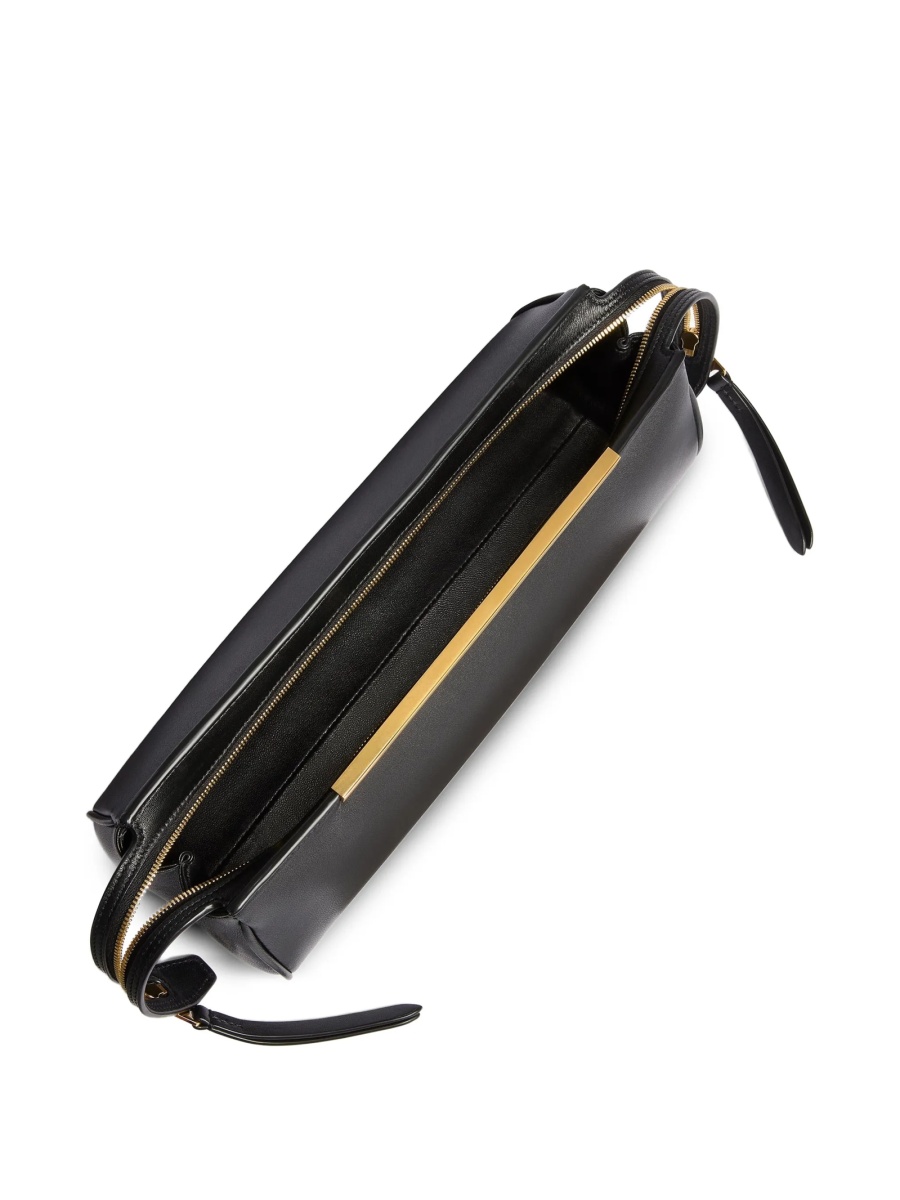 Geanta plic Khaite neagra din piele - Img 4