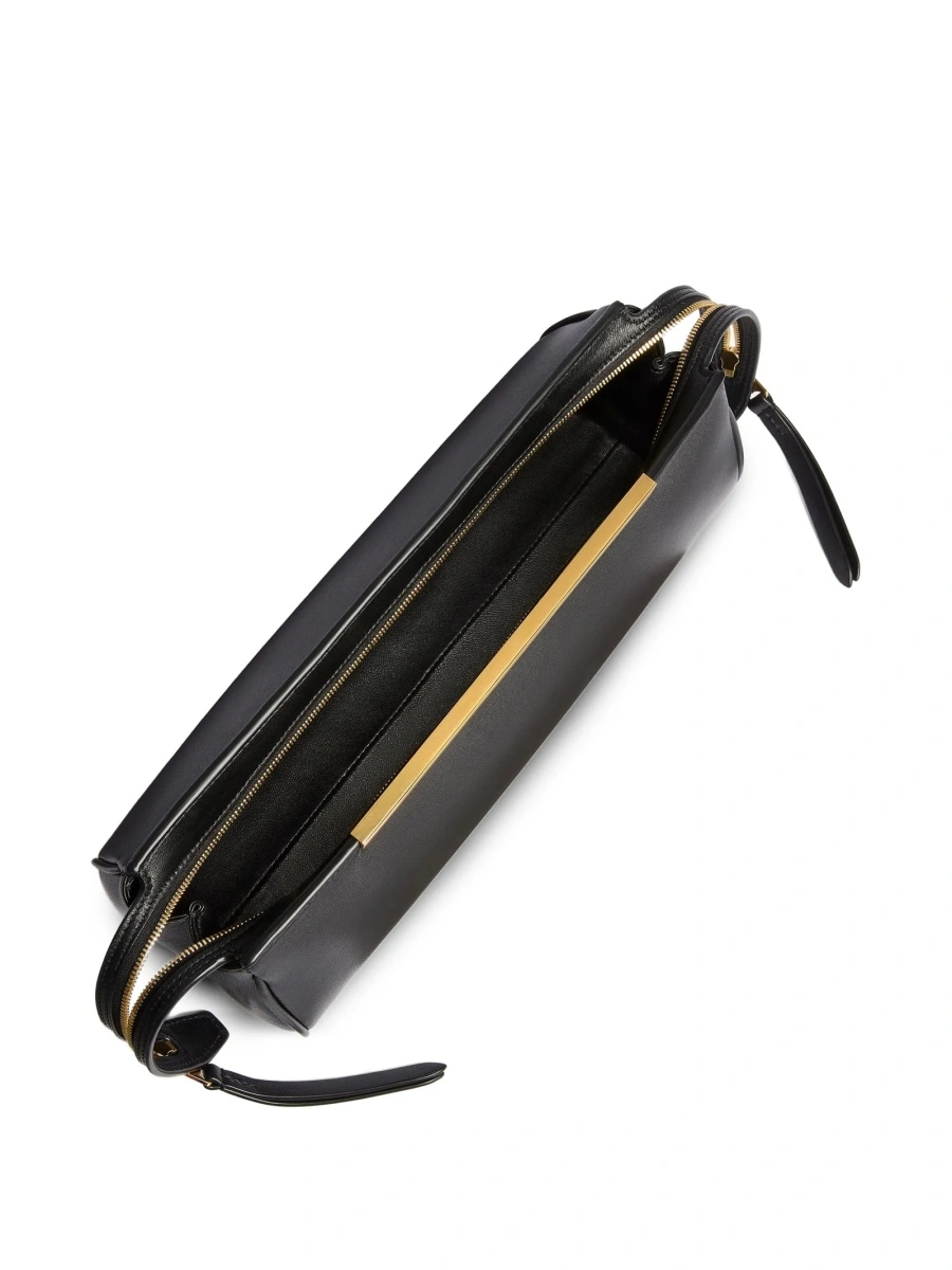 Geanta plic Khaite neagra din piele - Img 4
