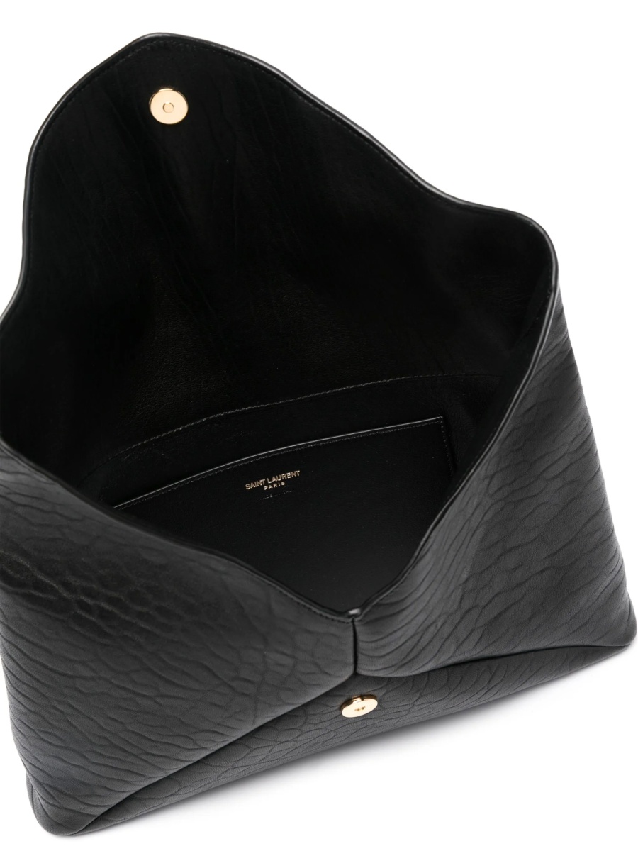 Geanta plic Saint Laurent Envelope neagra din metal si piele - Img 5