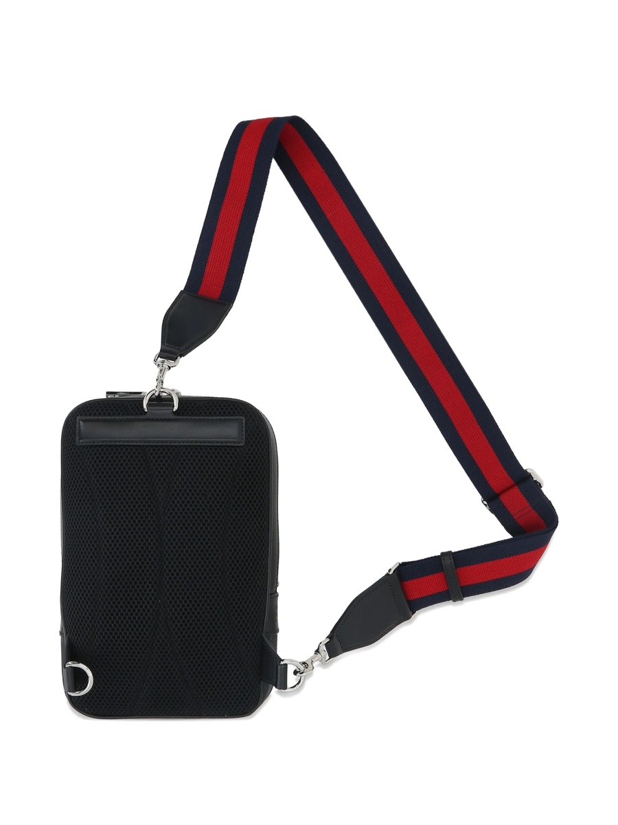 Geanta tip postas Gucci neagra din poliuretan si polyester - Img 2