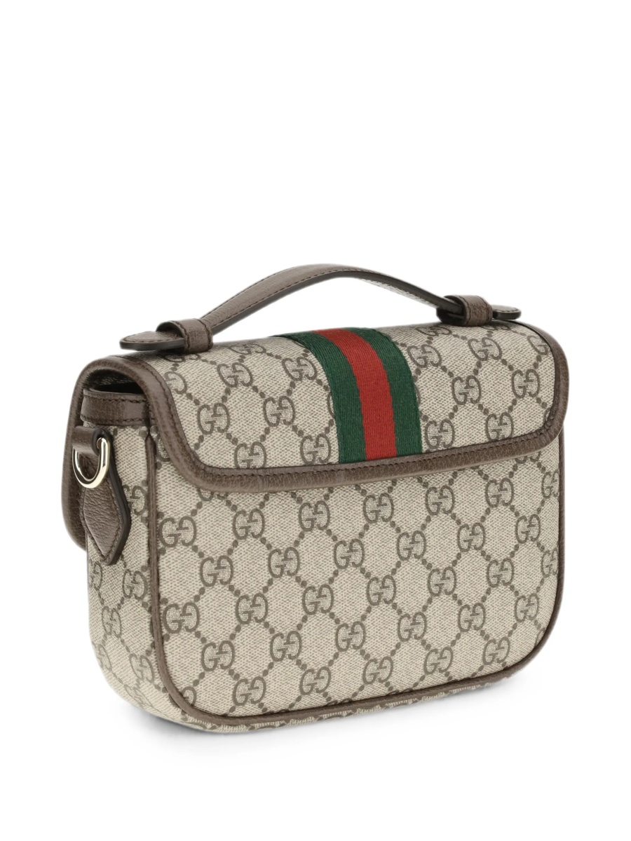 Geanta tip postas Gucci neutra din material textil - Img 4