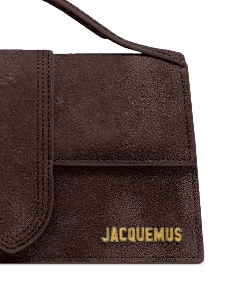 Geanta tip postas JACQUEMUS Bambino maro din piele intoarsa - Img 2