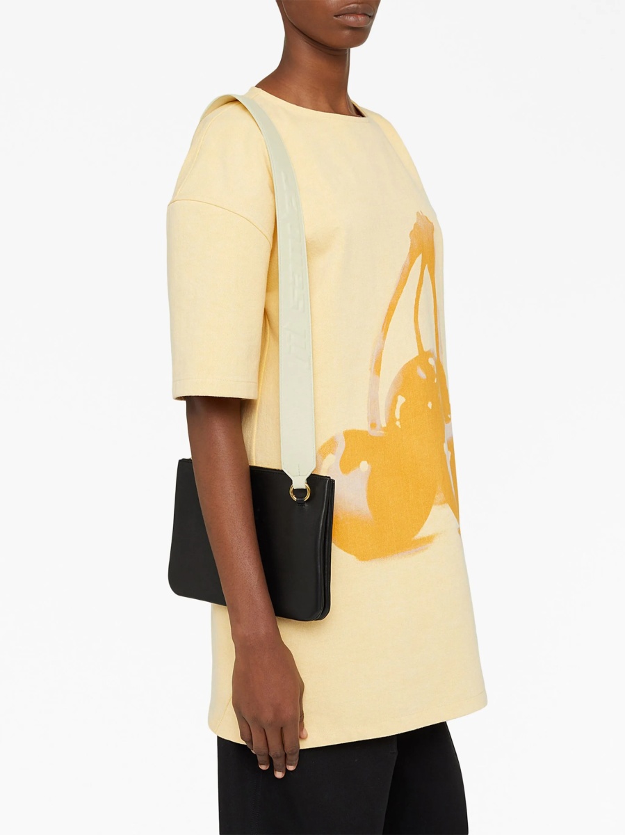 Geanta tip postas Jil Sander neagra din piele - Img 2