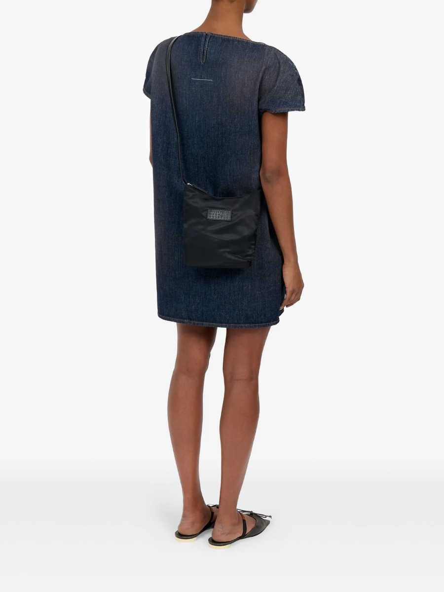 Geanta tip postas MM6 Maison Margiela neagra din piele si poliamida - Img 3