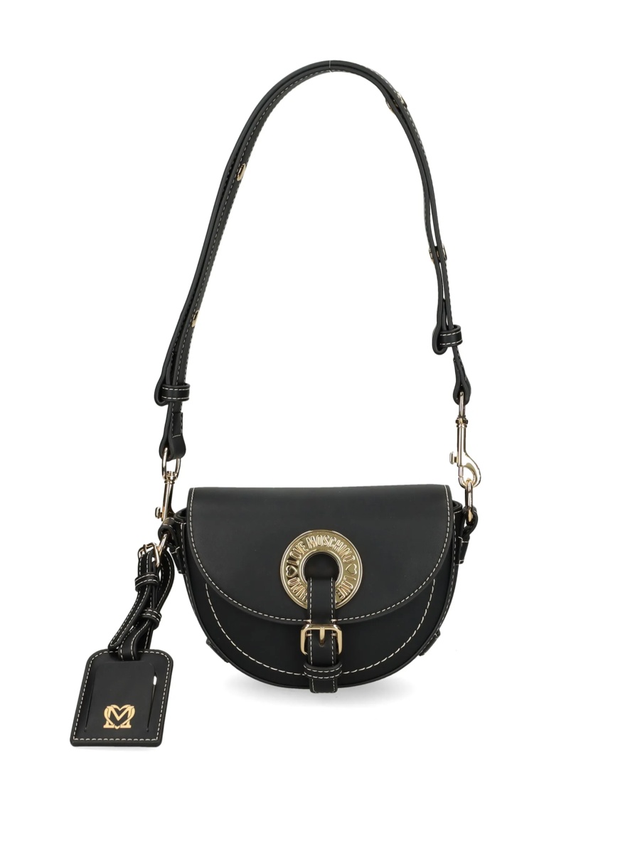 Geanta tip postas Moschino neagra din poliuretan - Img 5