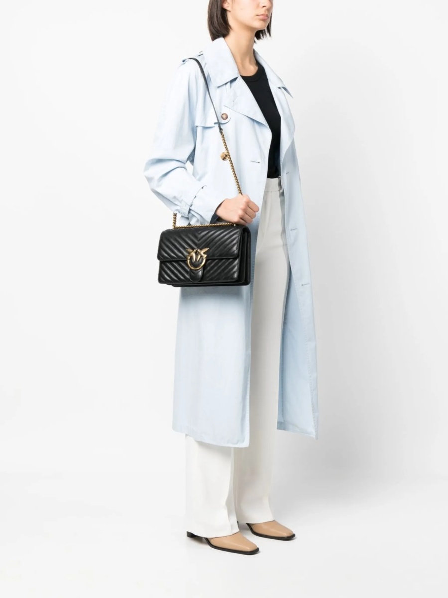 Geanta tip postas Pinko neagra din piele - Img 2