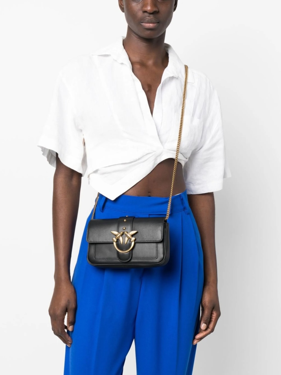 Geanta tip postas Pinko neagra din piele - Img 2