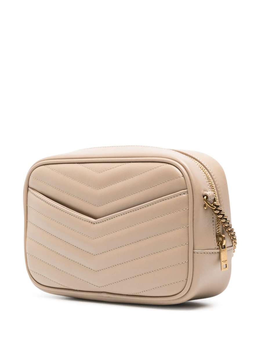 Geanta tip postas Saint Laurent Lou neutra din piele - Img 2