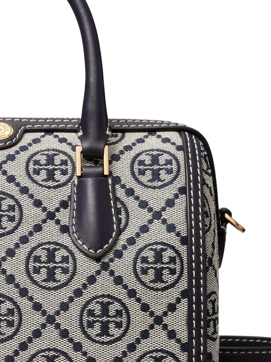 Geanta tip postas Tory Burch albastra din polyester si bumbac - Img 4