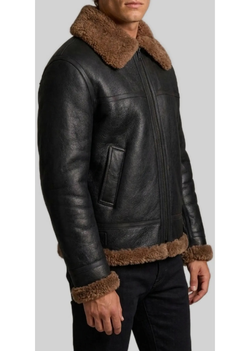 Geci Shearling Biker Jacket - Img 2