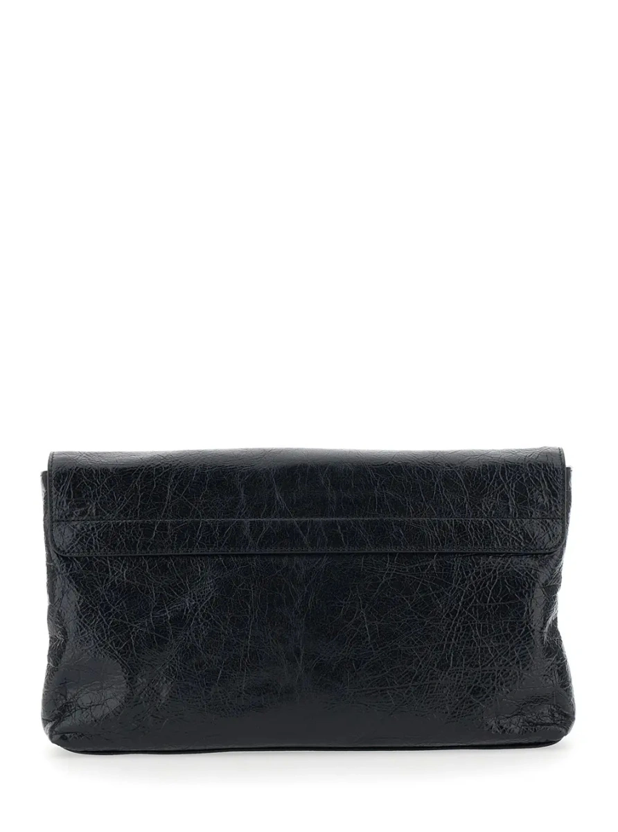 Genti 'Le City' Black Small Clutch with Zip Pocket on the Front in Leather for Women - Img 2
