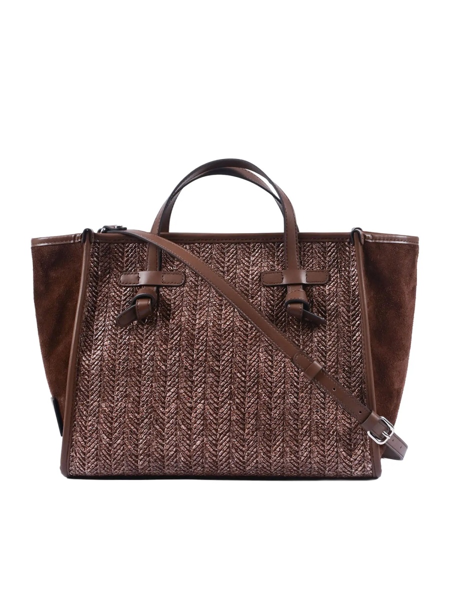 Genti LEATHER AND FABRIC BAG - Img 3